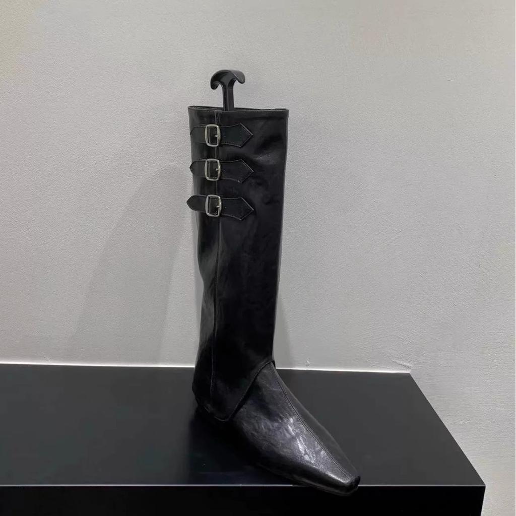 Inner heightening pointed western cowboy boots women's shoes 2025 new spring and autumn single boots brown Maillard medium tube long boots
