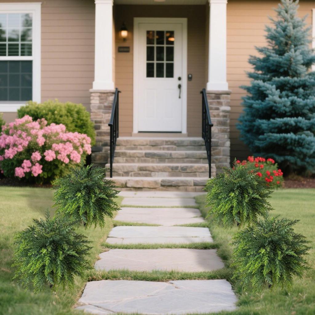 Artificial Pine Needle & Cypress Leaf Decoration for Outdoor Garden or Flower Arrangement