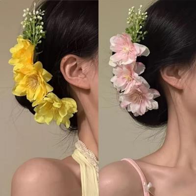 Day-long Wear Simulation Flower Hair Clip Cherry Blossom Flower Cluster Hair Combs  Hair Acc