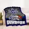 Cowboys Helmet Stadium Personalized Text Blanket Cozy Personalized Blanket Ultra-Soft Throw For Bedding Sofa Home Decor Bed for All Occasions