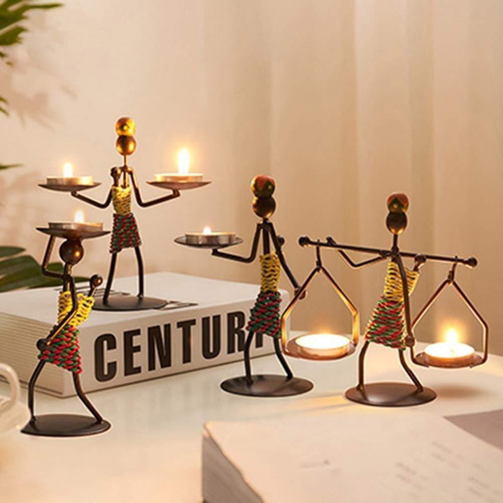 Vintage Metal Candlestick Handmade Iron Candle Holder Creative Crafts Miniature Wrought Holder