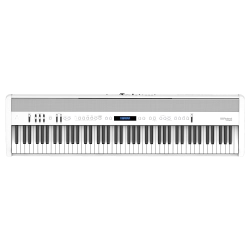 Roland FP-60X-WH White Portable Piano with Built-in Speakers, Recreates Grand Piano Touch, Wide Range of Tones, Perfect for Home Practice and Live Per