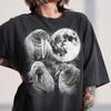 Vintage Distressed Walrus Moon Graphic Tee, Retro Celestial Animal Shirt