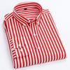 Mens Dress Shirts Striped Long Sleeve Plaid Checked Shirt Smart Casual Business Non-Ironing Korean Slim Fit Formal Blue White