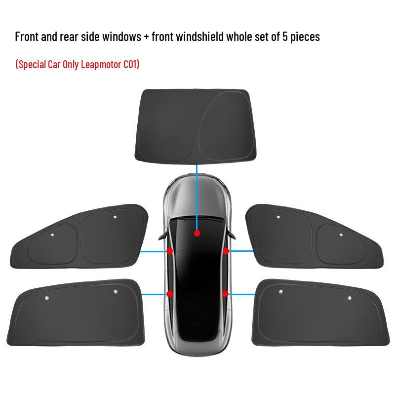 Leapmotor C01/C11 Window Sunshade: Privacy, Lightproof, Heat Insulation, Anti-Peeping Protection