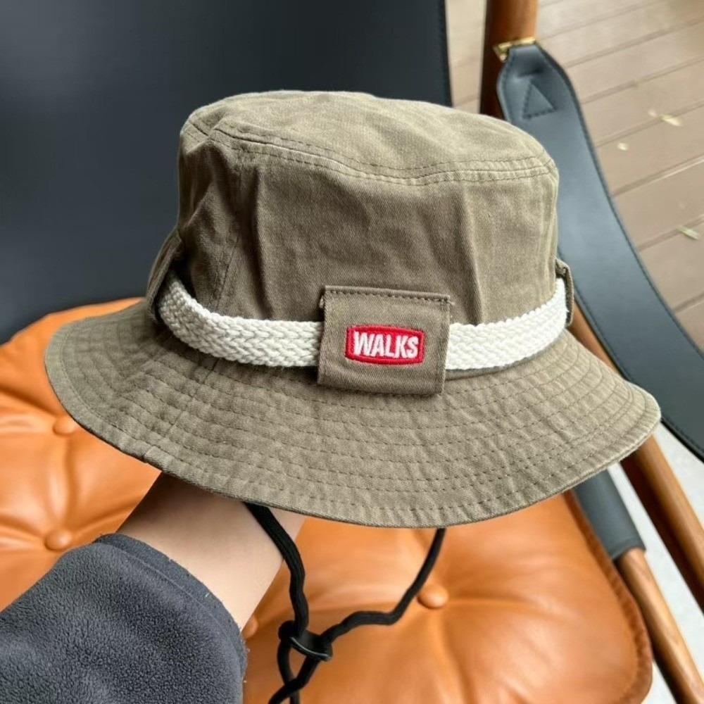

Drawstring Closure Bucket Hat Foldable Sun Protection Hat New Fisherman Cap зелений