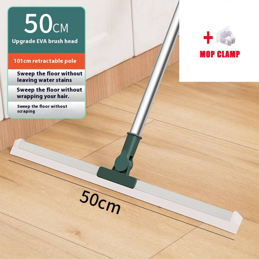 Large Floor Squeegee Broom Heavy Duty Scrubber for Kitchen Pool Tiles Garages Windows Pet Hair Removal Cleaning Corner Sweeping