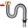 Kitchen Sink Drain Pipe Stainless Steel 304, 40 Cm Length, Leak-Proof And Odor-Blocking, Easy Installation, For Home-Use