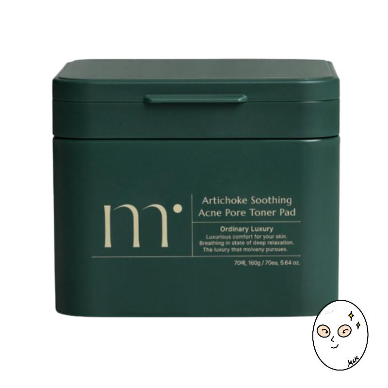 Molvany Artichoke Soothing Acne Pore Toner Pad 70 Sheets