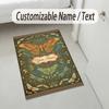 Butterflies Birds Night Theme Soft Crystal Velvet Rug Custom Name & Text Print Non Slip Floor Rug for Bedroom Living Room