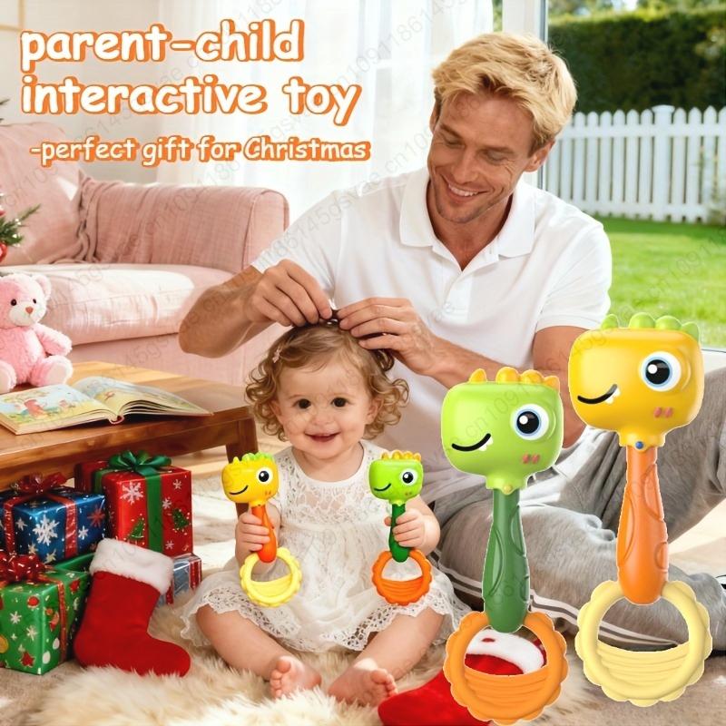 2PCS Baby Rattle Toy with Animal Shapes - Toy for Infants & Toddlers- Hand-Eye Coordination, Safe Non-Toxic Material