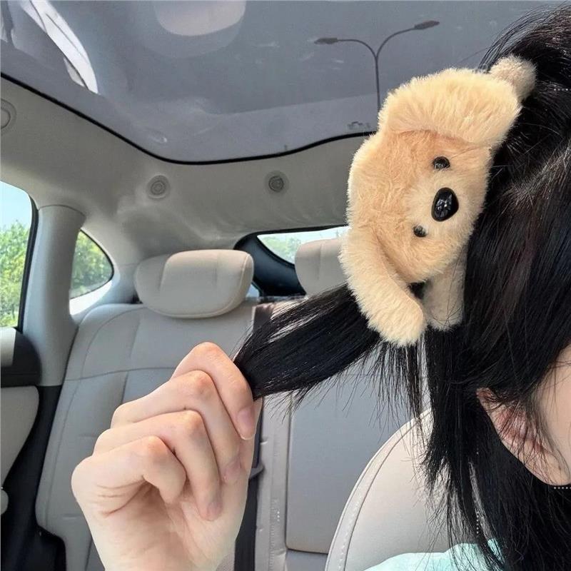 Plush Puppy Hair Clips Women Korean Fashion Simple Hairpin Elegant Girls Shark Clip Hair Accessories