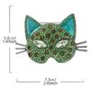 Vintage Cats Head Brooch With Sparkling Rhinestones Elegant Retro Design Accessory For Jackets Coats And Dresses