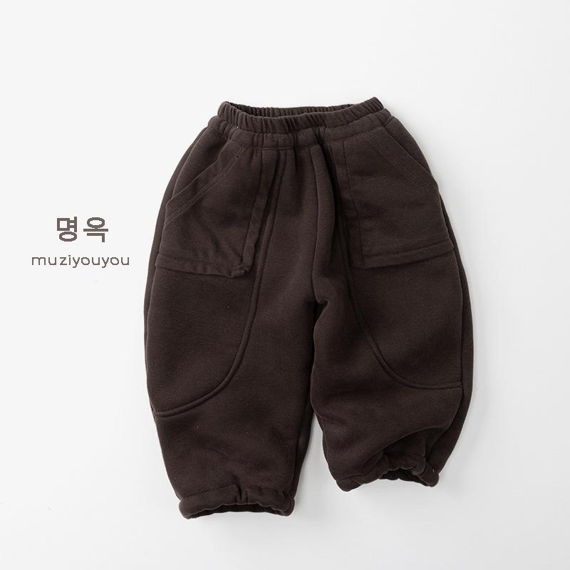 Kids Thickened Fleece Loose Casual Warm Winter Sweatpants Unisex For Baby Boys And Girls