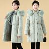 Winter Baumwolle gefüttert Damen Neu Mittellang Taille Verdickt Baumwolle gefüttert Jacke Neu Baumwolle gefüttert Mantel Großer Pelzkragen Jacke