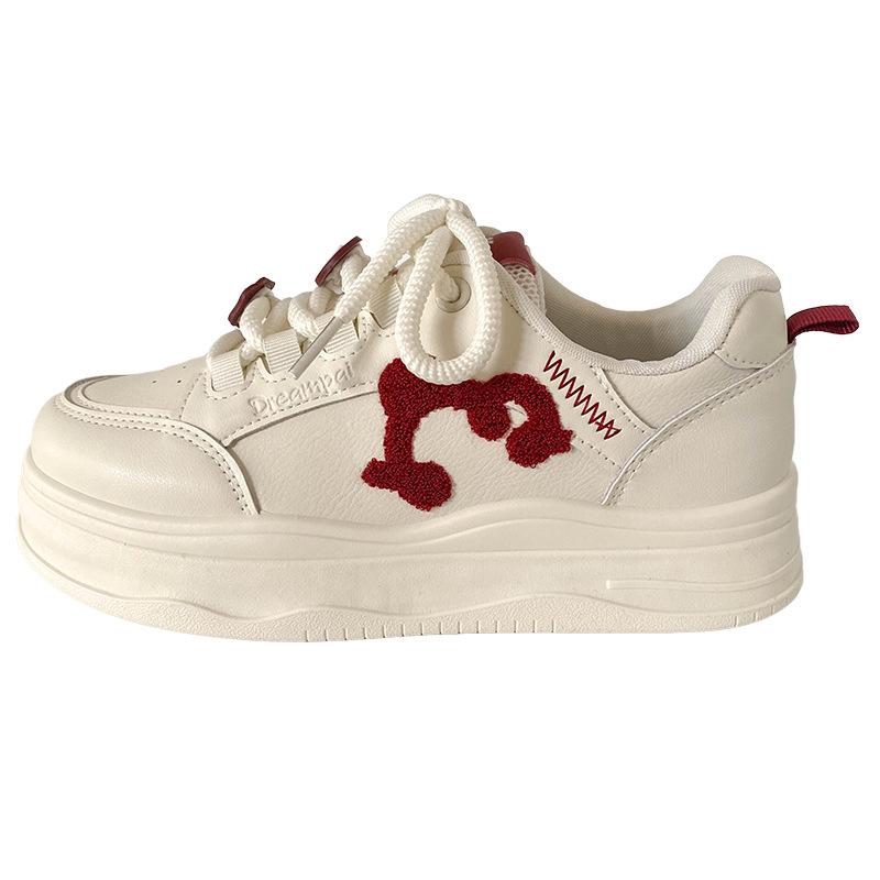 

FY-099 niche DIY accessories board shoes women s shoes 2025 spring new leather casual shoes little white shoes round head 34