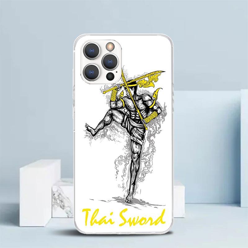 Muay Thai Fight Boxing Phone Case For IPhone 16 17 Air 16E 15 14 Plus 13 Mini 12 11 Pro Max 7 8 + SE 2020 Soft TPU Back Cover 16