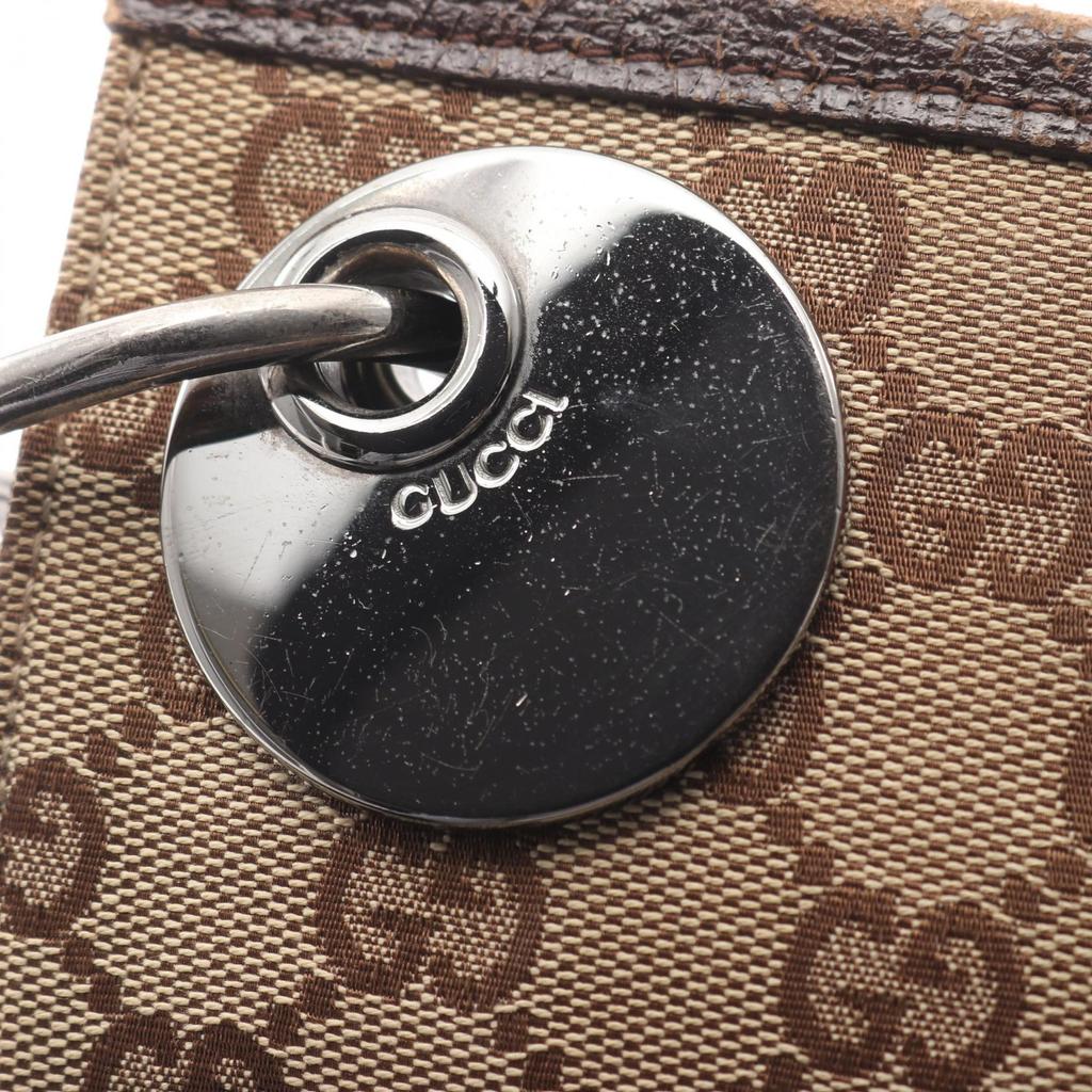 Used GUCCI GG Canvas Shoulder Bag 120841 Canvas Leather Beige Brown Used Women