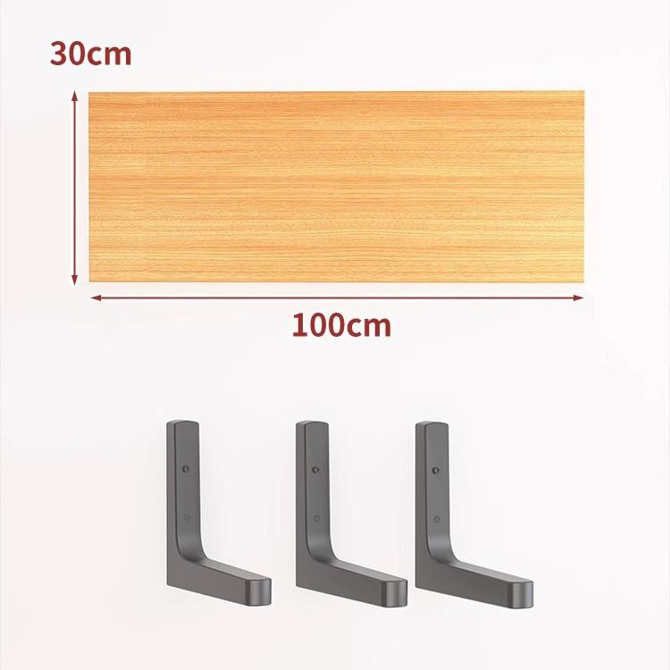 Paint-Free Floating Wall Shelf: Wooden Wall-Mounted Bookshelf and Storage Plank