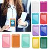 Protective Card Sleeve Sliding Badge Holder Vertical Hard Plastic Case Clear Protector Pouch for Employee ID Office School Credit Cards Proximity Key