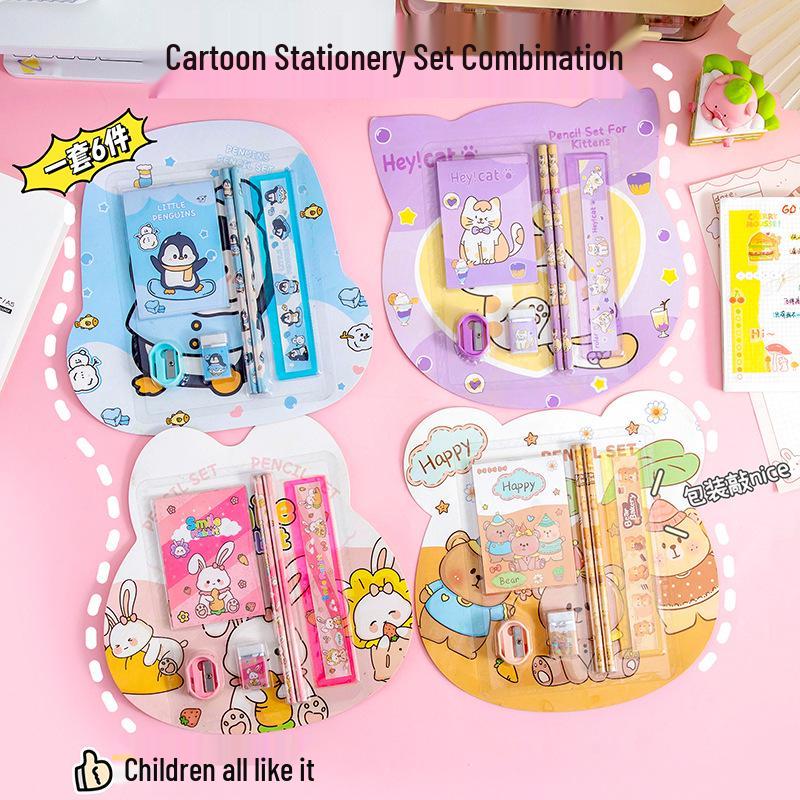 Kids' Six-Piece Stationery Gift Set for Birthdays, Children's Day, Kindergarten Prizes, or Christmas