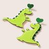 Retro Green Dinosaur Acrylic Earrings: Creative and Cute Fashion Statement