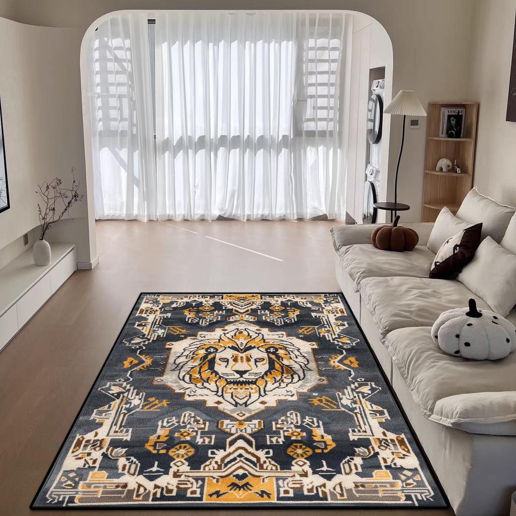 Bohemian Style Decorative Rug for Living Room Big Size Antiskid Room Decor Carpet Soft Easy Cleaning Bedroom Bedside Mat Flannel