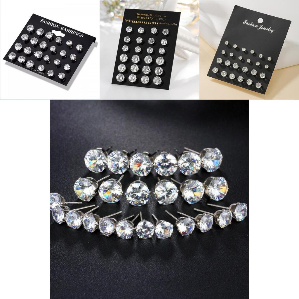 Water Crystal Jewelry Mini Stud Earrings With Microset For Womens Gift