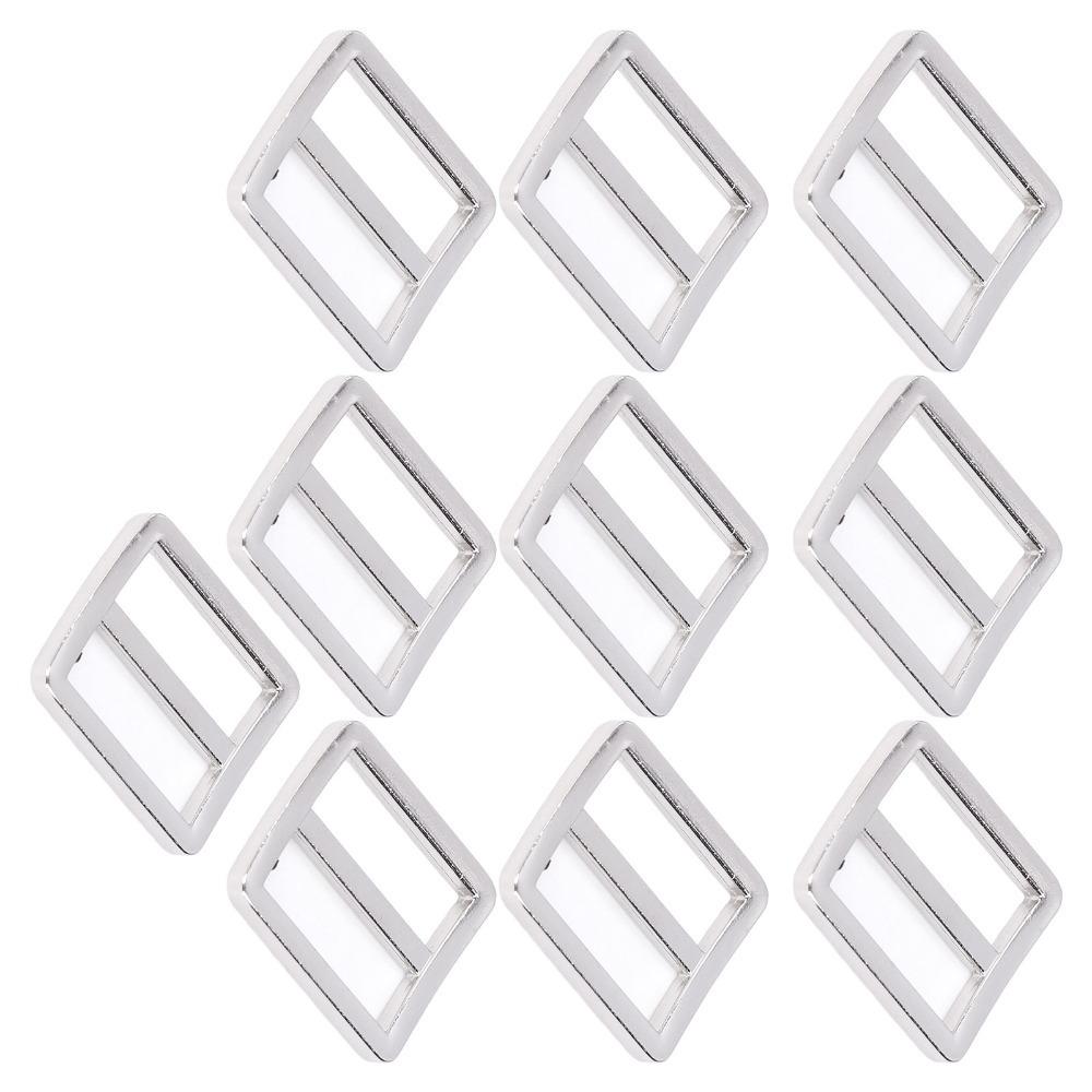 10pcs Wear Resistant Tri-Glide Slide Buckle Glossy Finish Adjustable Buckle DIY Project