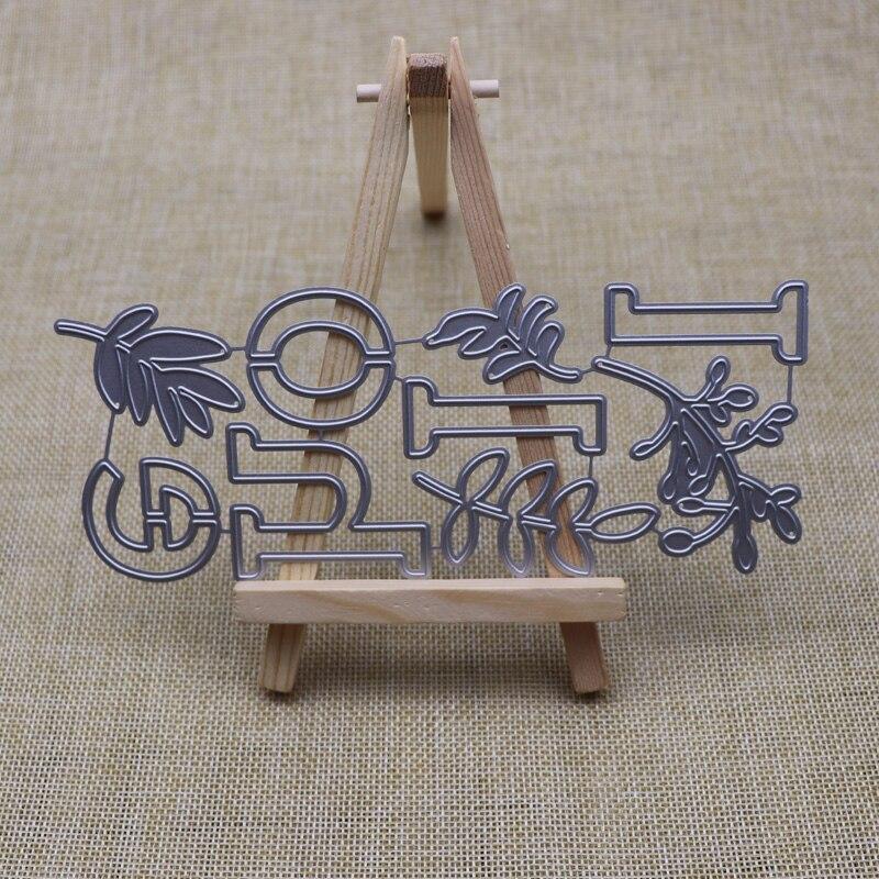 Metal Hello Word Leaves Cutting Dies DIY Scrapbooking Craft Card Making Album Embossing Stencils