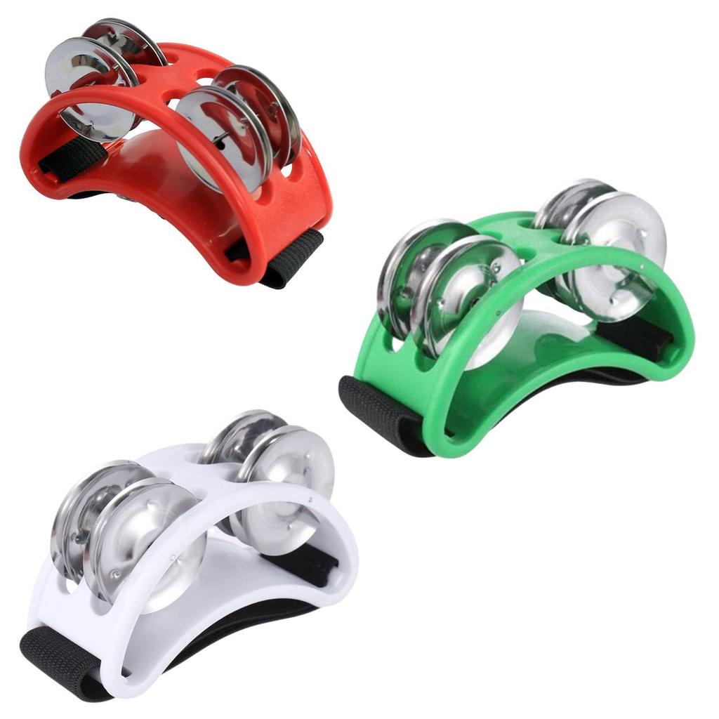 Foot Tambourine 4 Bells Tambourine Professional Shoe Tambourines Shaker Foot Drum for Party Banjo Mandolin Ukulele Instrument