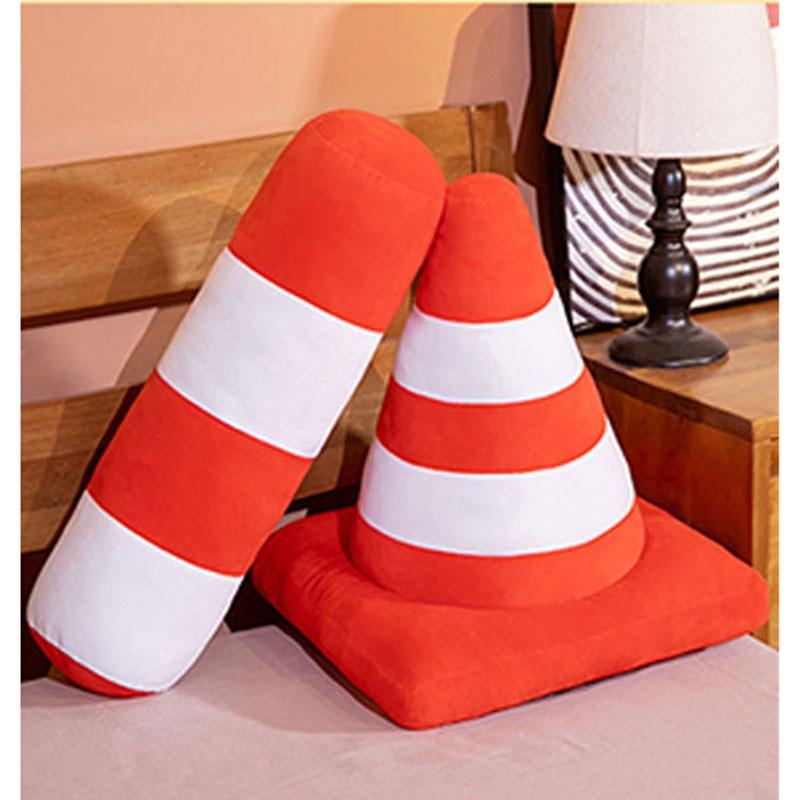 Creative Traffic Safety Cone Pillow Plush Toy For School And Kindergarten Teaching Aids