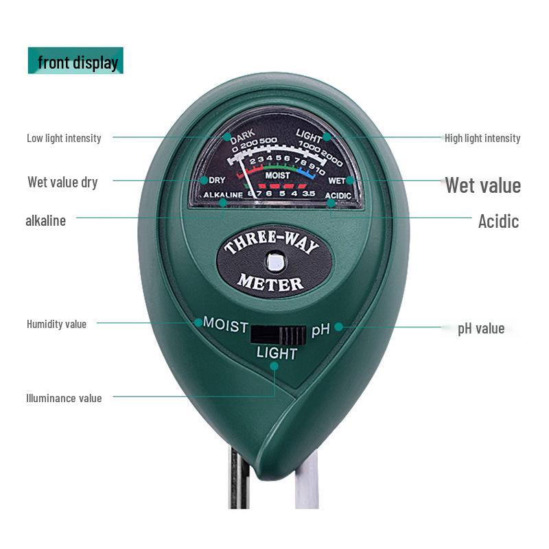 

3-in-1 Soil Tester: Moisture, pH, and Acidity Meter Three-in-One Dark Green Chinese