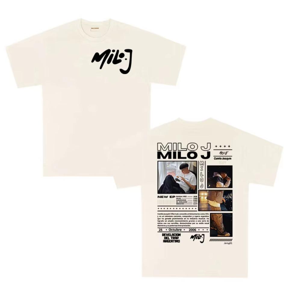Rapper Milo J Tour 2026 Album T Shirts Mens High Quality Fashion Short Sleeve Tshirt Unisex Oversized Cotton Tshirt Streetwear