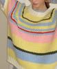 RONRON Multi Stripe Short Sleeve Knit Soft Yellow