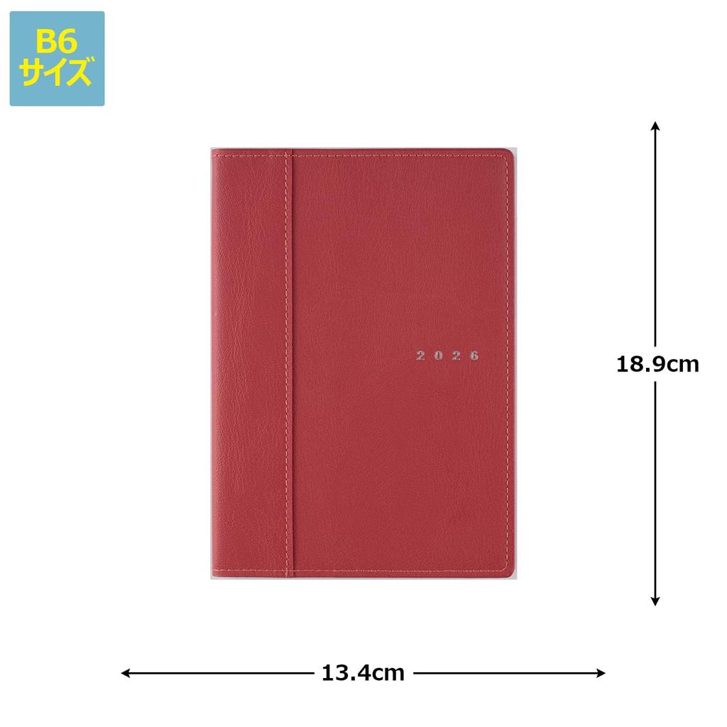 Takahashi 2026 B6 Weekly Charm 3 Neo Red Planner 353 January No. (Starts 2026)