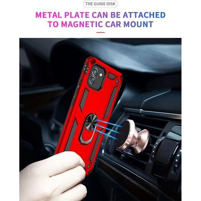 Skyddsskal - BOOLING - Samsung Galaxy A05 - Röd - 360° Ringstativ - 2 Härdat glas