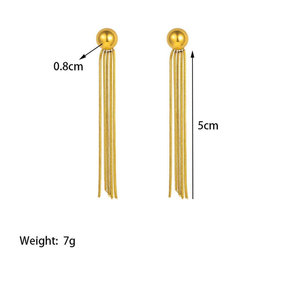 Korean  Tassel Stud Earrings Female Gold Color Stainless Steel Wedding Party Earrings For Women Elegant Jewelry Gift