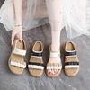One-word Buckle with Platform Sandals Female Summer New Beach Seaside Fairy Wind Beach Roman Shoes
