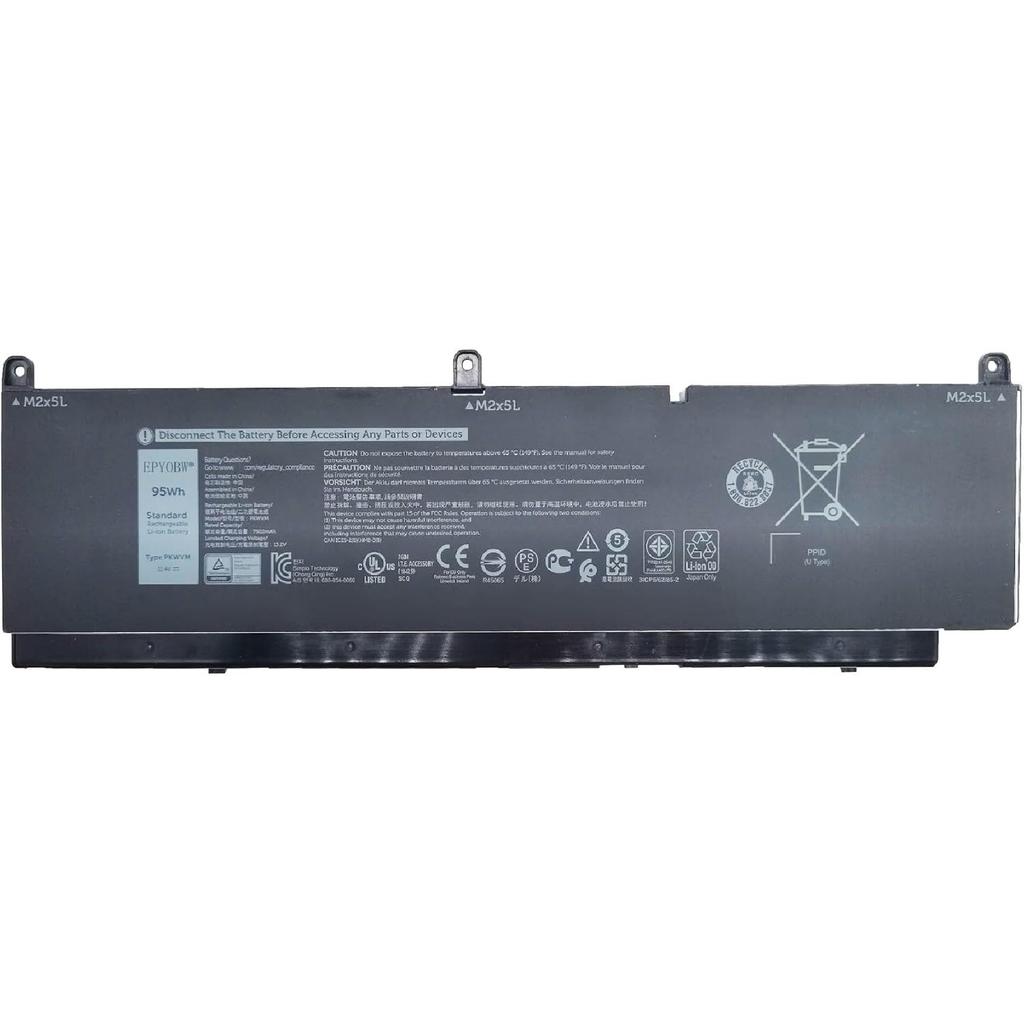 PKWVM Laptop-Akku 95Wh 7922mAh 6-Zellen 11,4V Kompatibel mit Dell Precision 7550 7560 / Precision 7750 7760 Serie C903V 0CR72X CR72X 068N03 0447VR