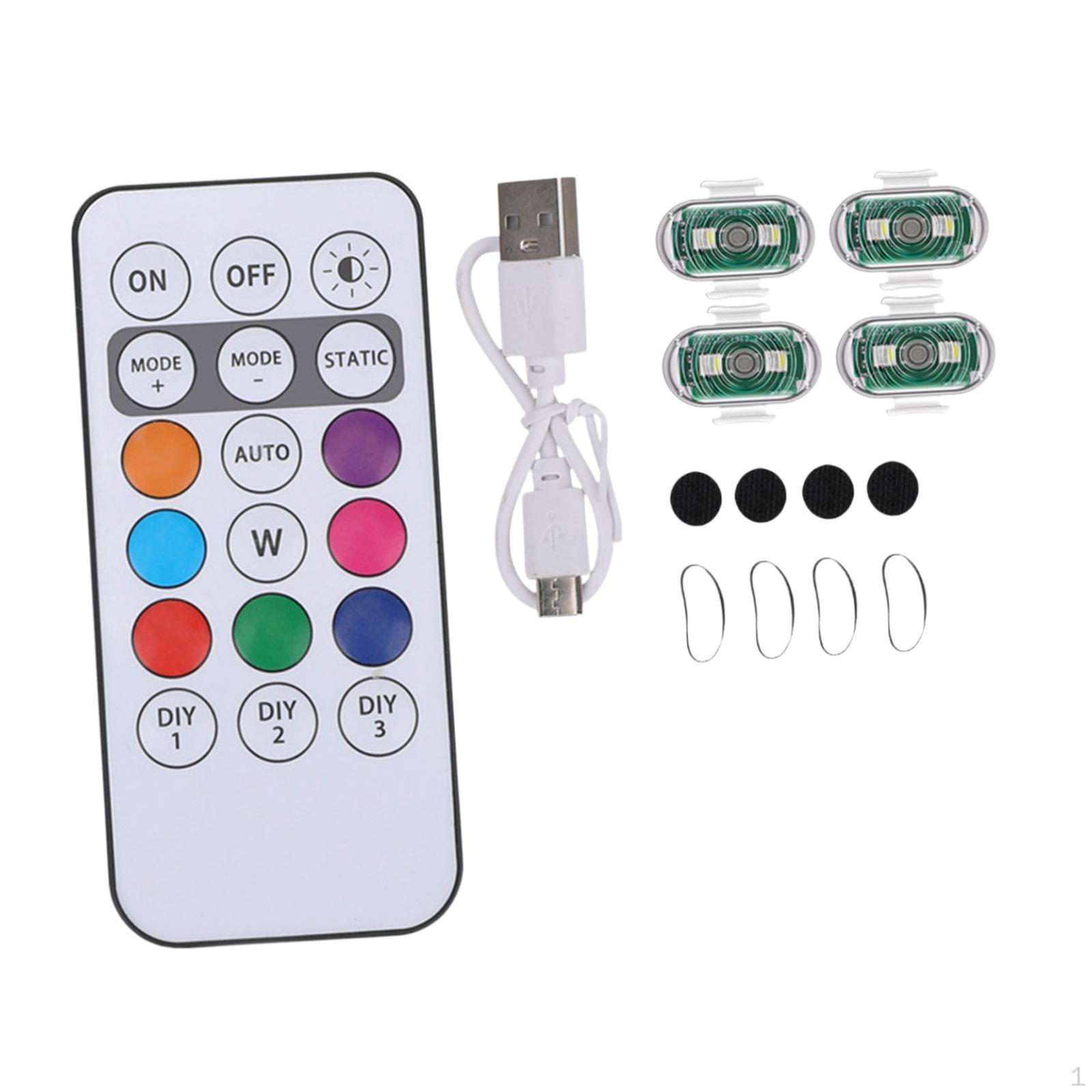 

4Pcs LED Aircraft Strobe Lights Emergency Warning for Motorcycle чистий