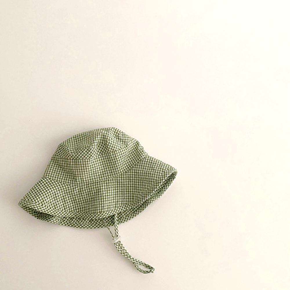 Wide Brim Summer Sun Hat for Baby Plaid Print Fisherman's Hat Children Cotton Bucket Cap for Boys Baby Girls SunHat Kids Bonnet