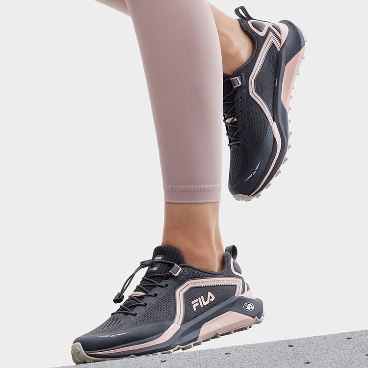 Fila Lynx Outdoor Fabric TPU Wear-Resistant Low-Top Trail Running Shoes Women Sneaker Pink Black A12W311208FDP