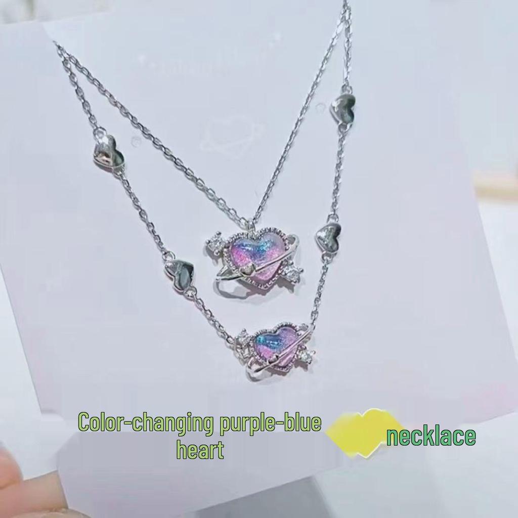 Zestaw naszyjników dla najlepszych przyjaciółek: Trio Gwiazdka i Księżyc Miodowy - Modny, Wszechstronny i Uroczy Wzór Serca dla Kobiet i Dzieci