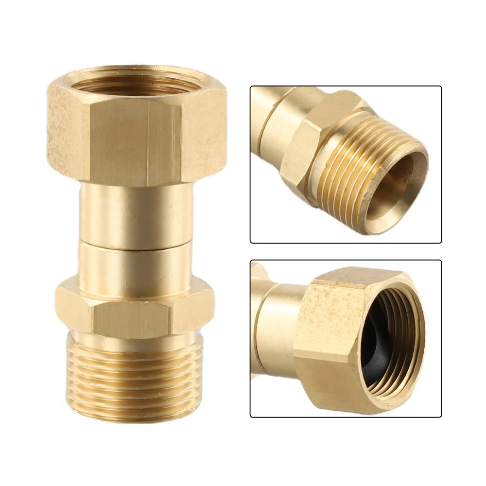 High Pressure Washer Swivel Joint Connector Hose Fitting M22 14MM  Anti-tTangle Thread 360 Degree Rotation Hose Connector