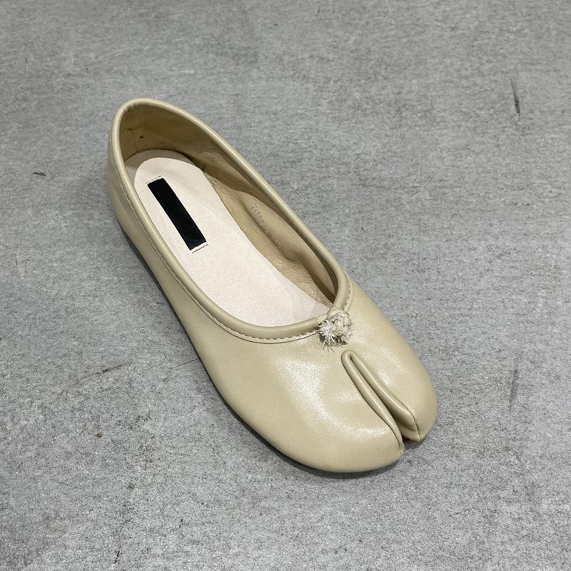 

Fashion SUOJIALUN 2025 Autumn Women Flats Ballerina Shoes Fashion Split Toe Flat Ballet Female Casual Slip On Loafer Bot knot Flats Muje 35 абрикосовый