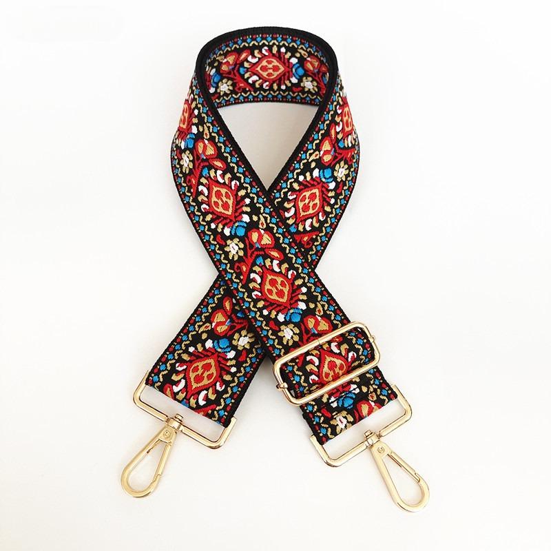 New Versatile Ethnic Style Wide Shoulder Strap Accessories Single Shoulder Diagonal Strap Adjustable Women's Bag Strap Fashion