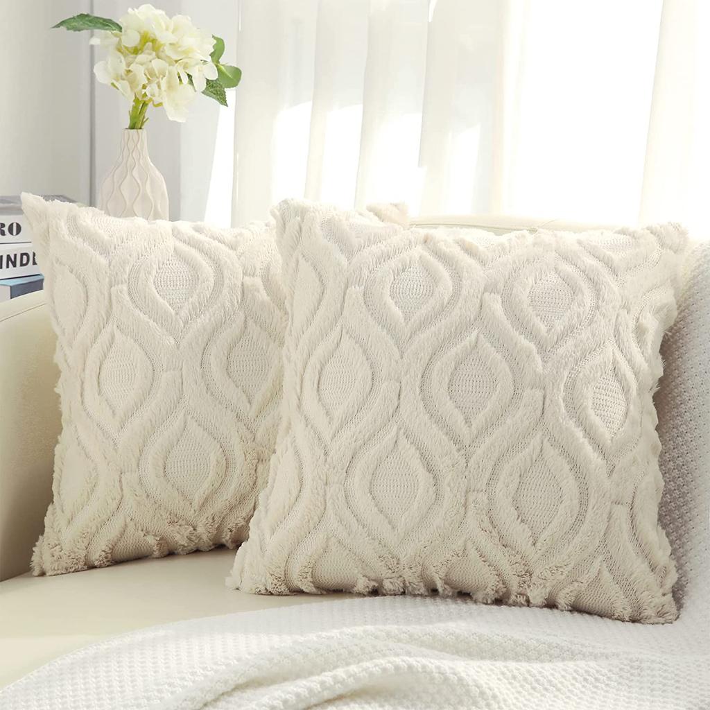 HAPIHAPPY Kissenbezug 45X45 2er-Set Kissenbezug Plüsch Sofa Dekokissenbezug Weich Luxus Für Wohnzimmerdeko