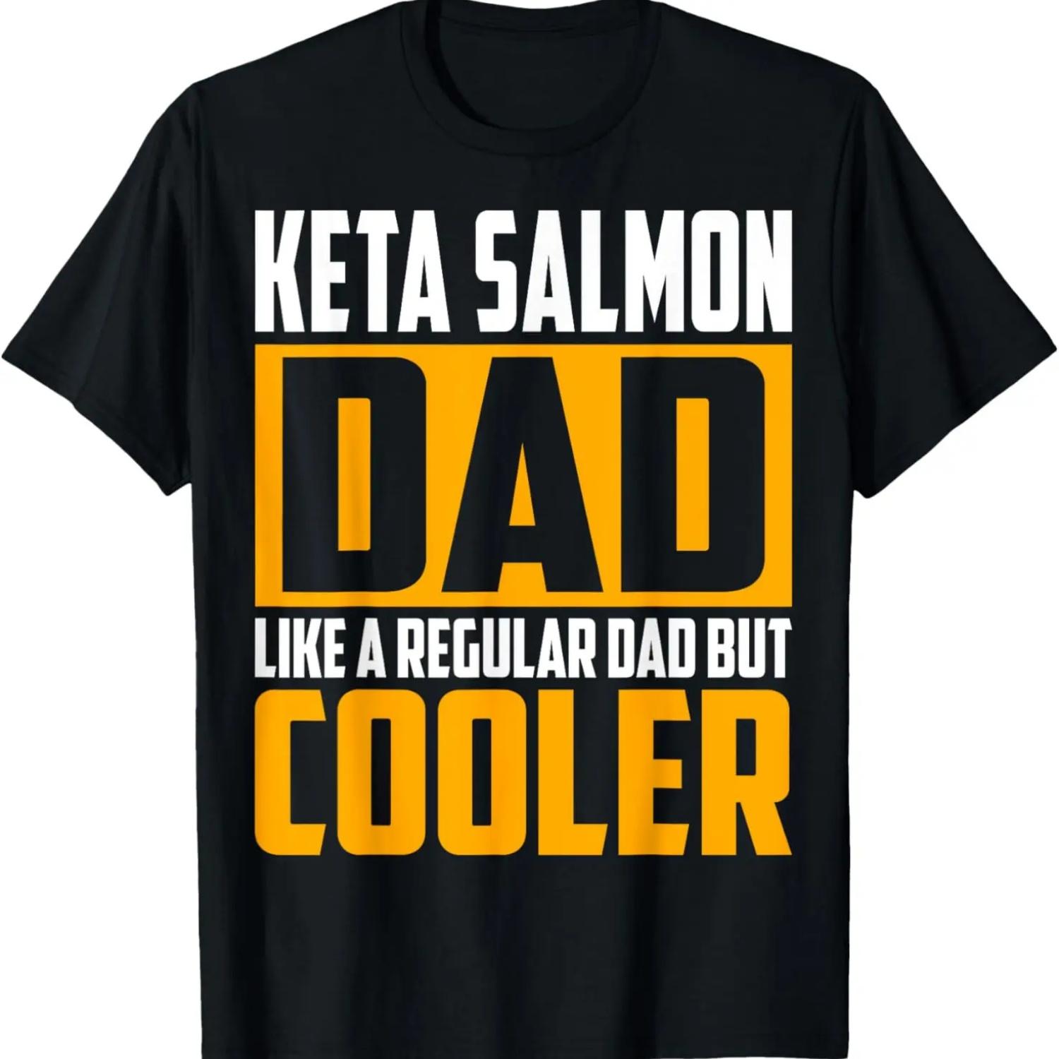 Мужская футболка «Кета лосось папа - Как обычный папа, но круче» S