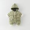 Thick Cotton Baby Jumpsuit - Warm Fleece Cartoon Winter Outfit for Boys & Girls